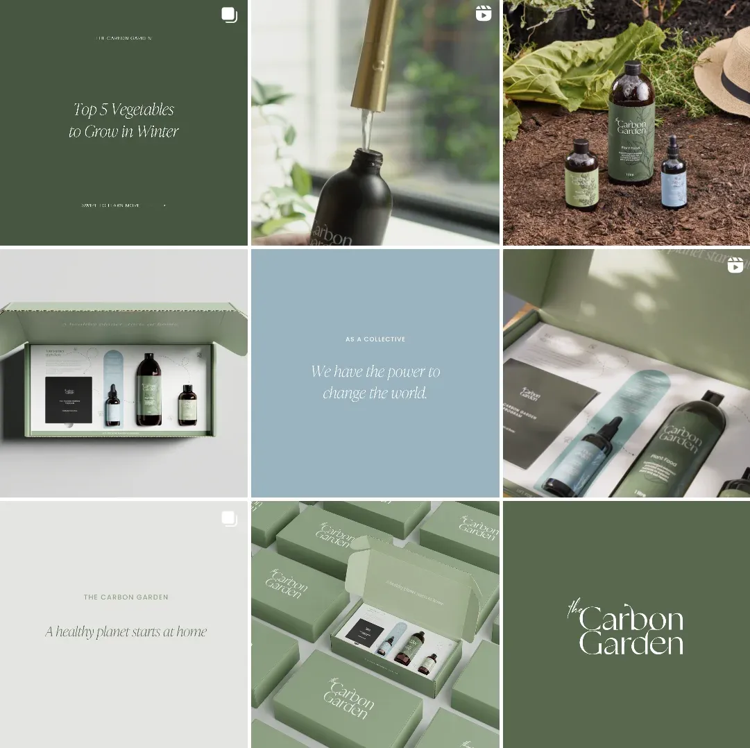 Brand and content system for The Carbon Garden
