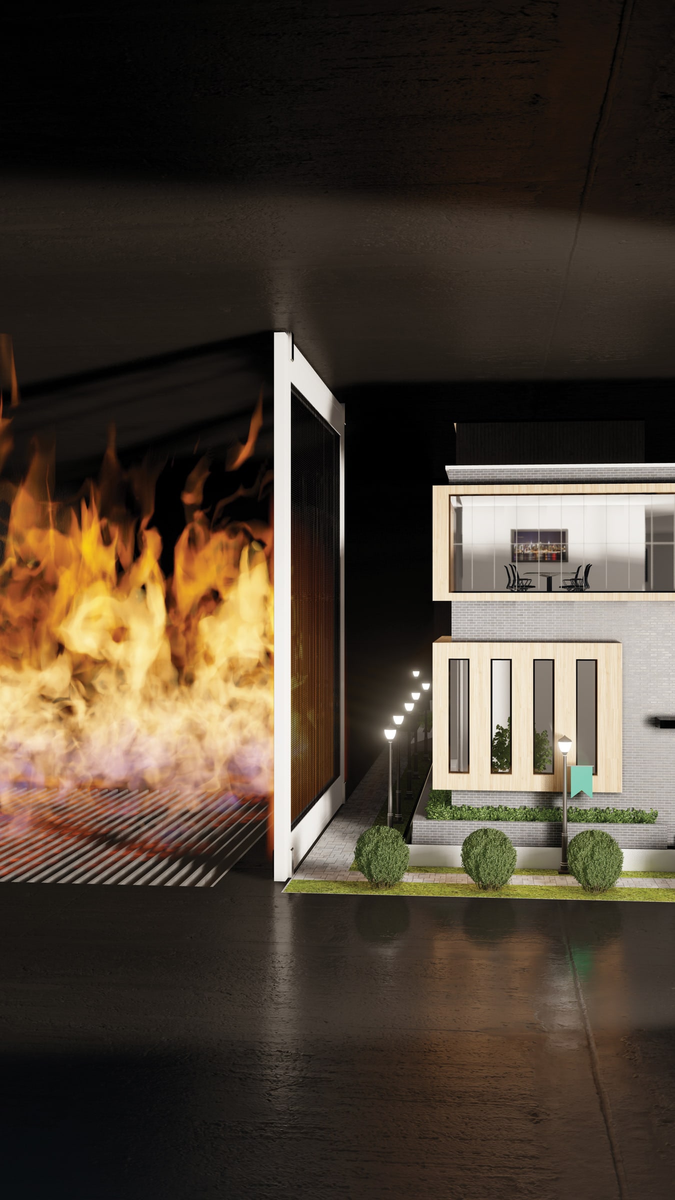 Capral Aluminium Fire Attenuation Screen Render 1