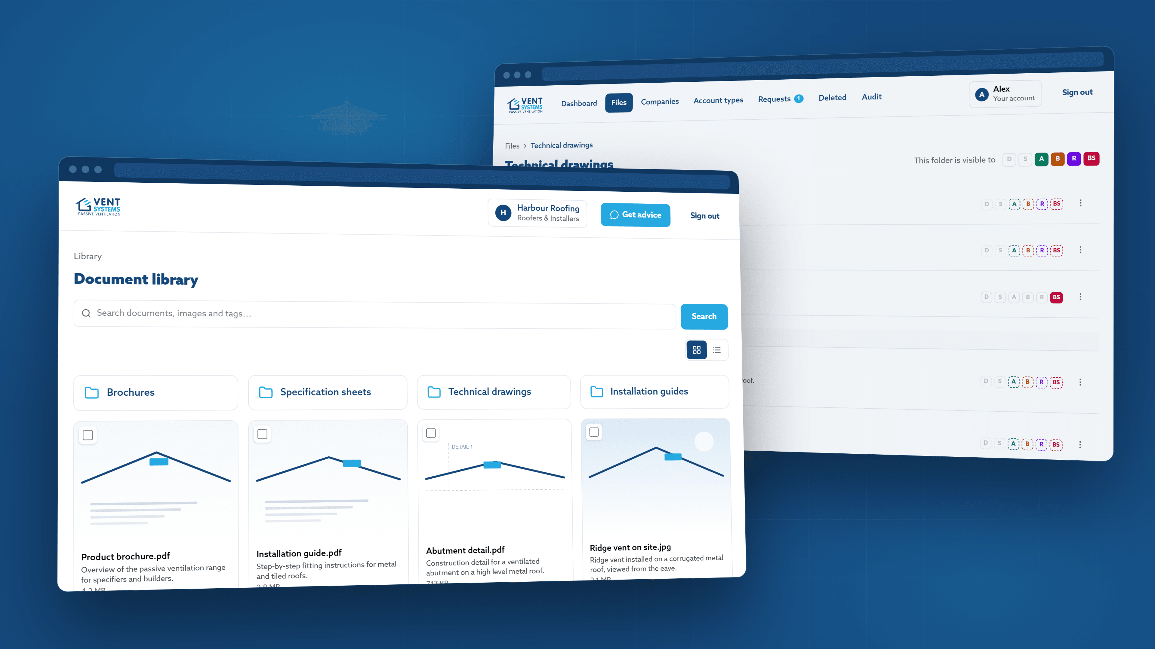 Custom Client Portal App for Building Products Company