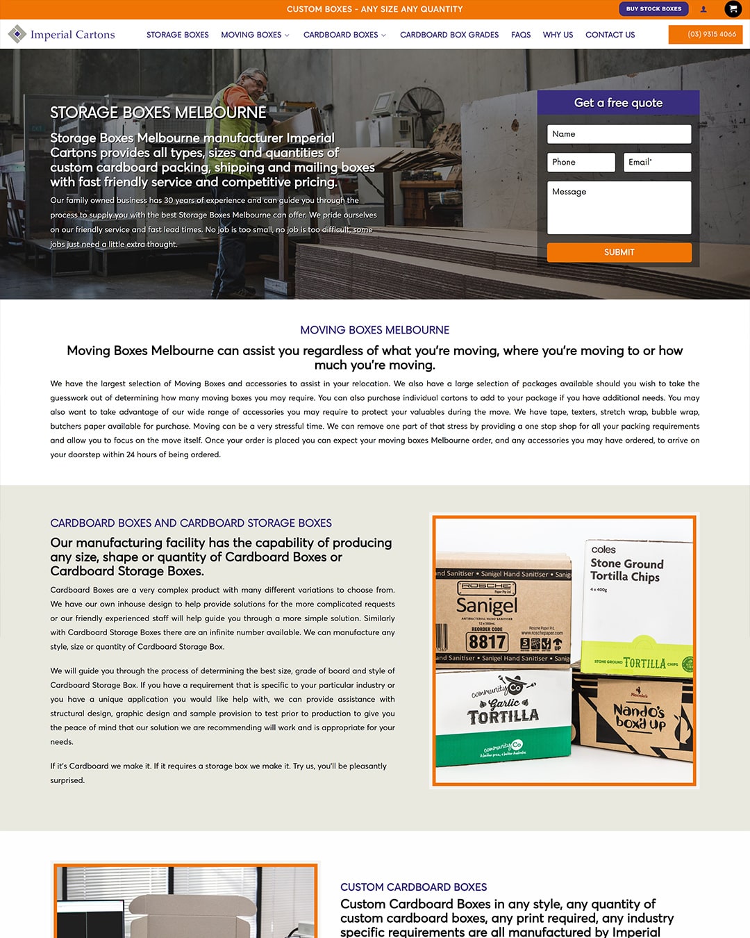 Before: the old website