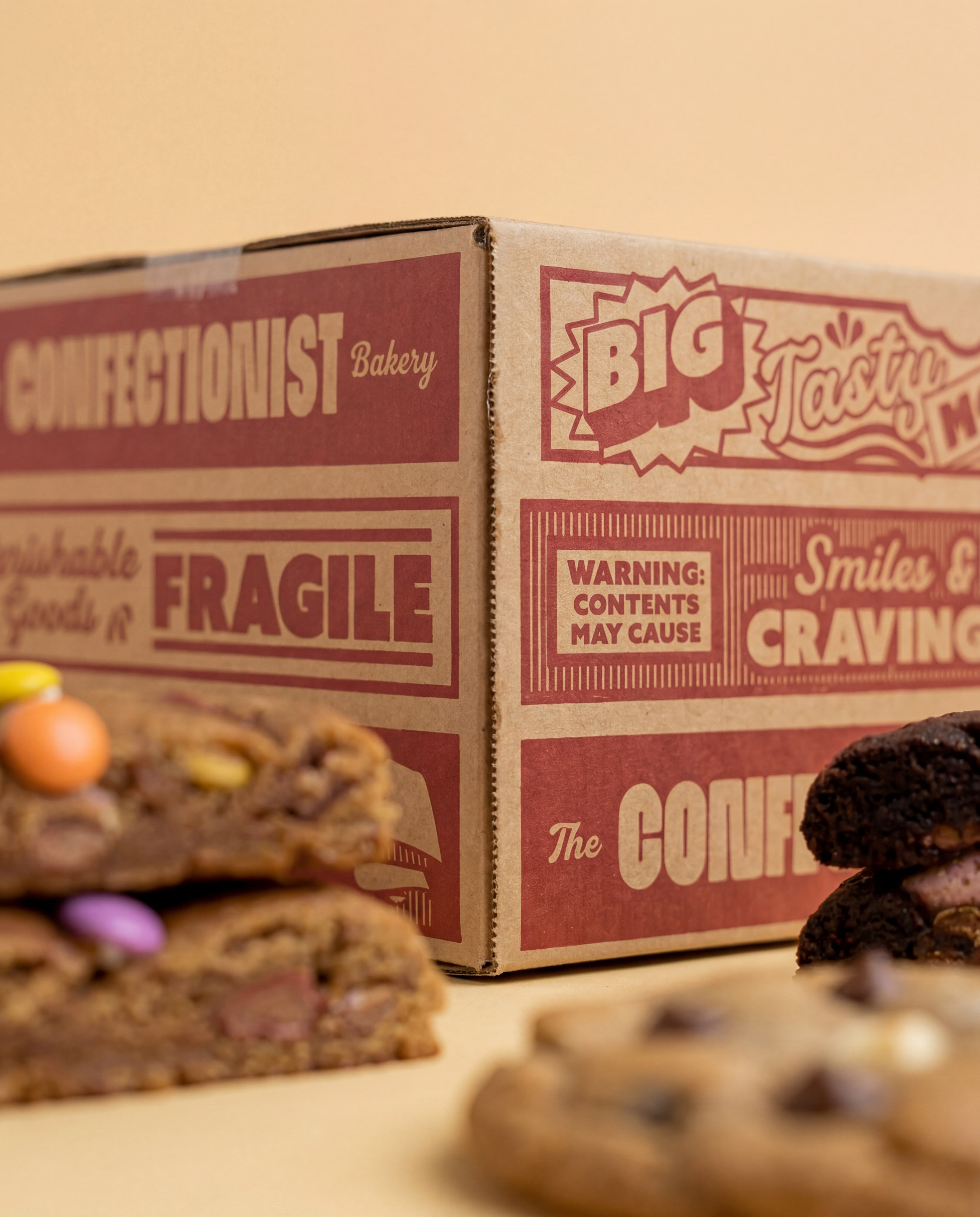 A printed carton made by Imperial Cartons for The Confectionist Bakery