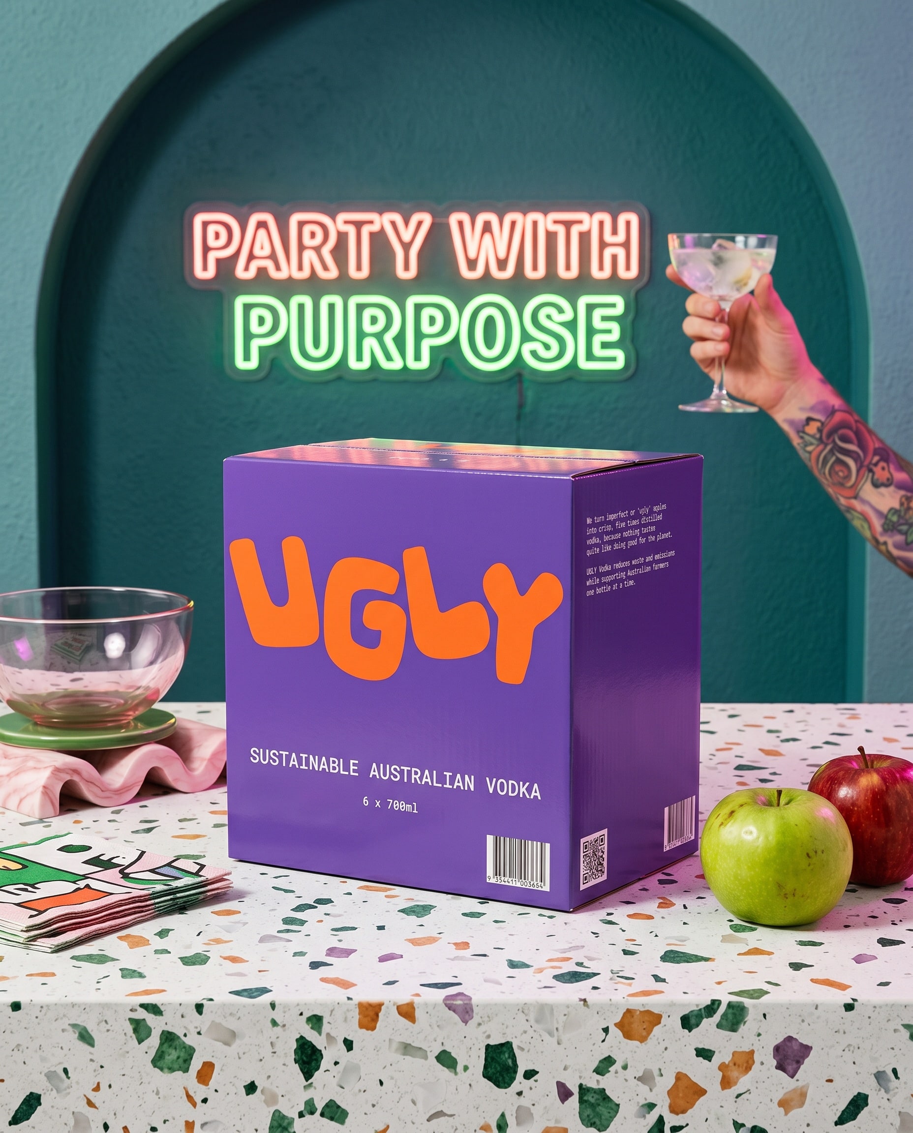 A printed carton made by Imperial Cartons for UGLY vodka