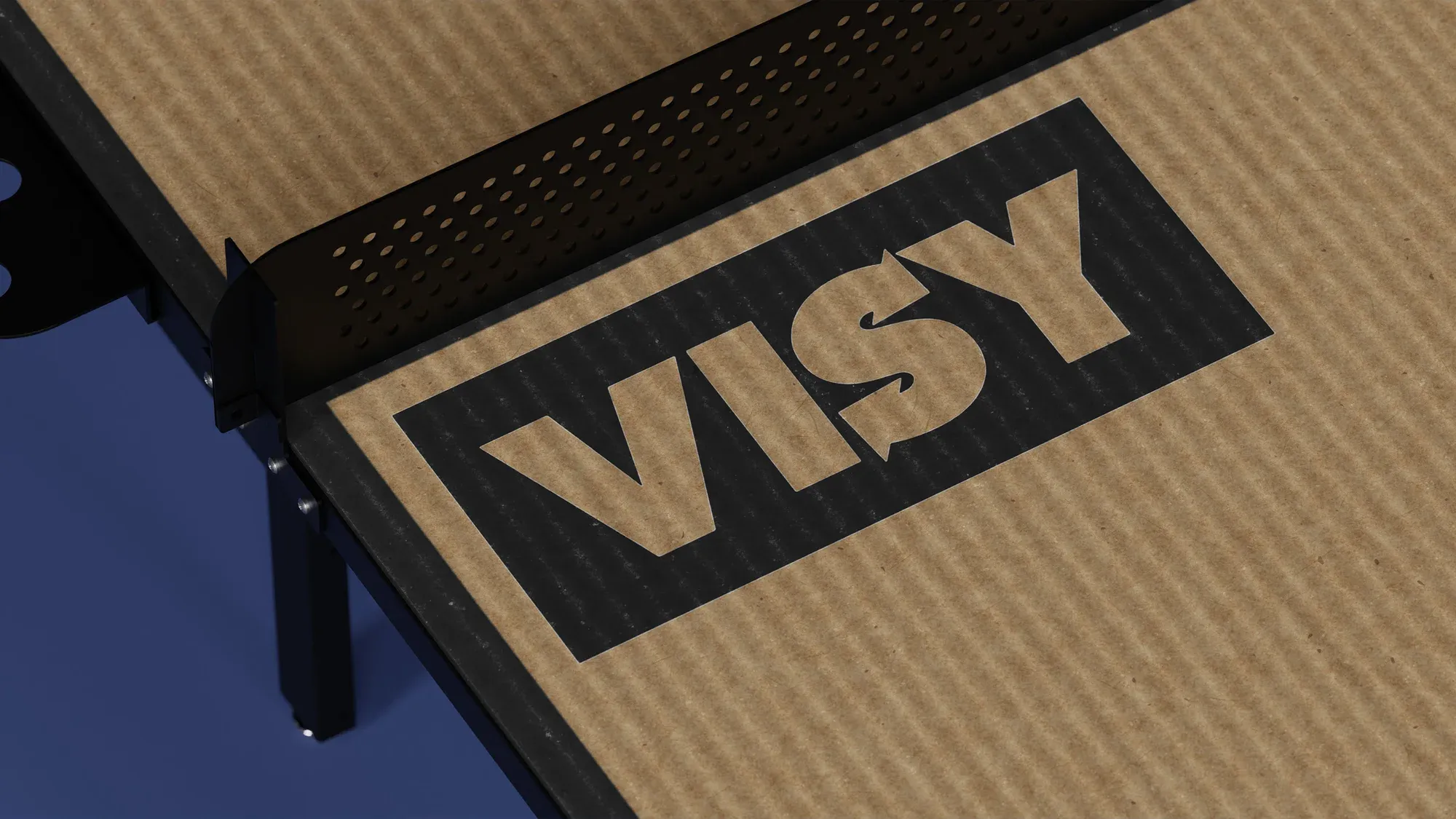 Custom VISY-branded PONGO table detail