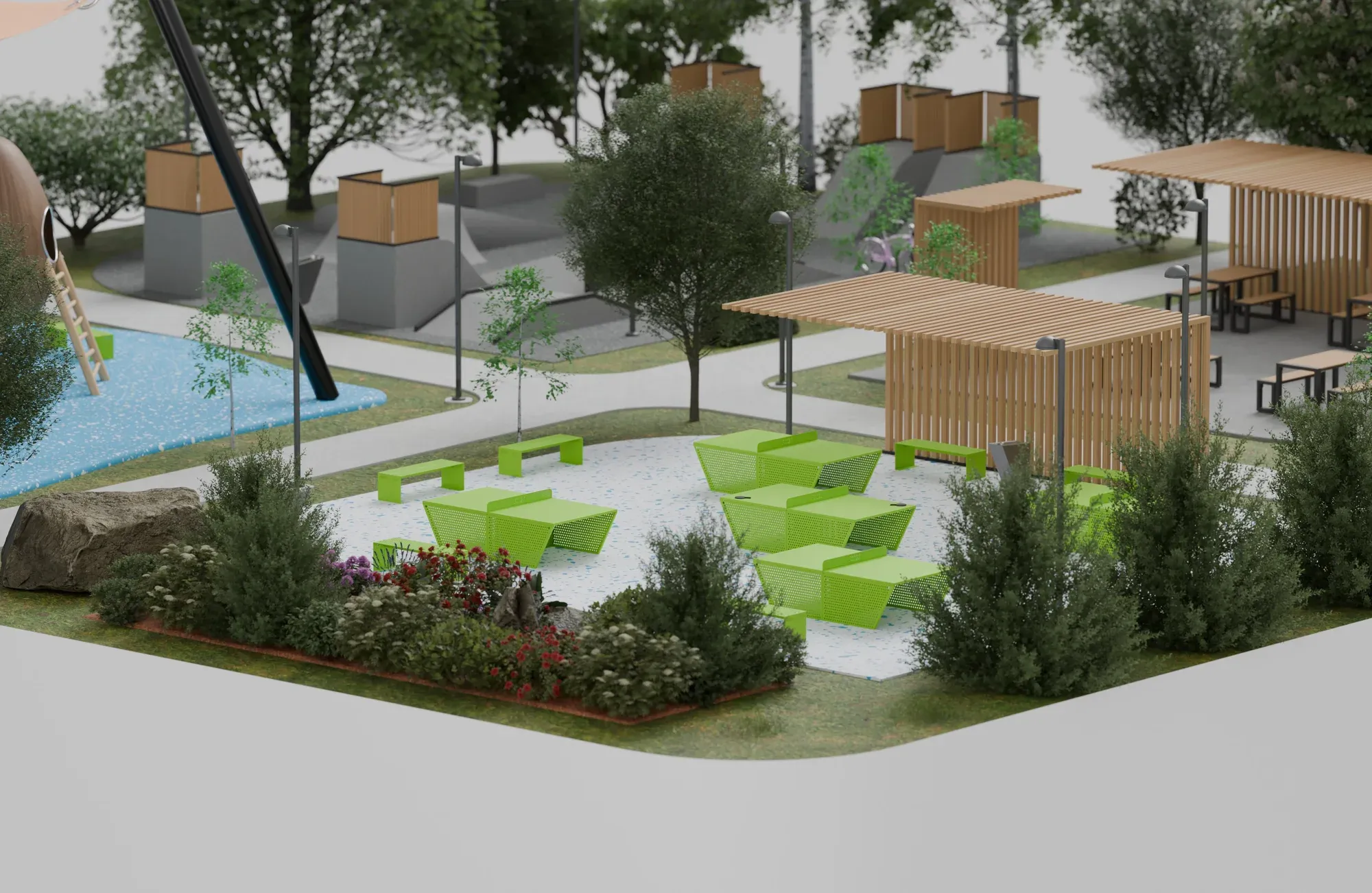 Interactive Playzone visualisation with landscaping
