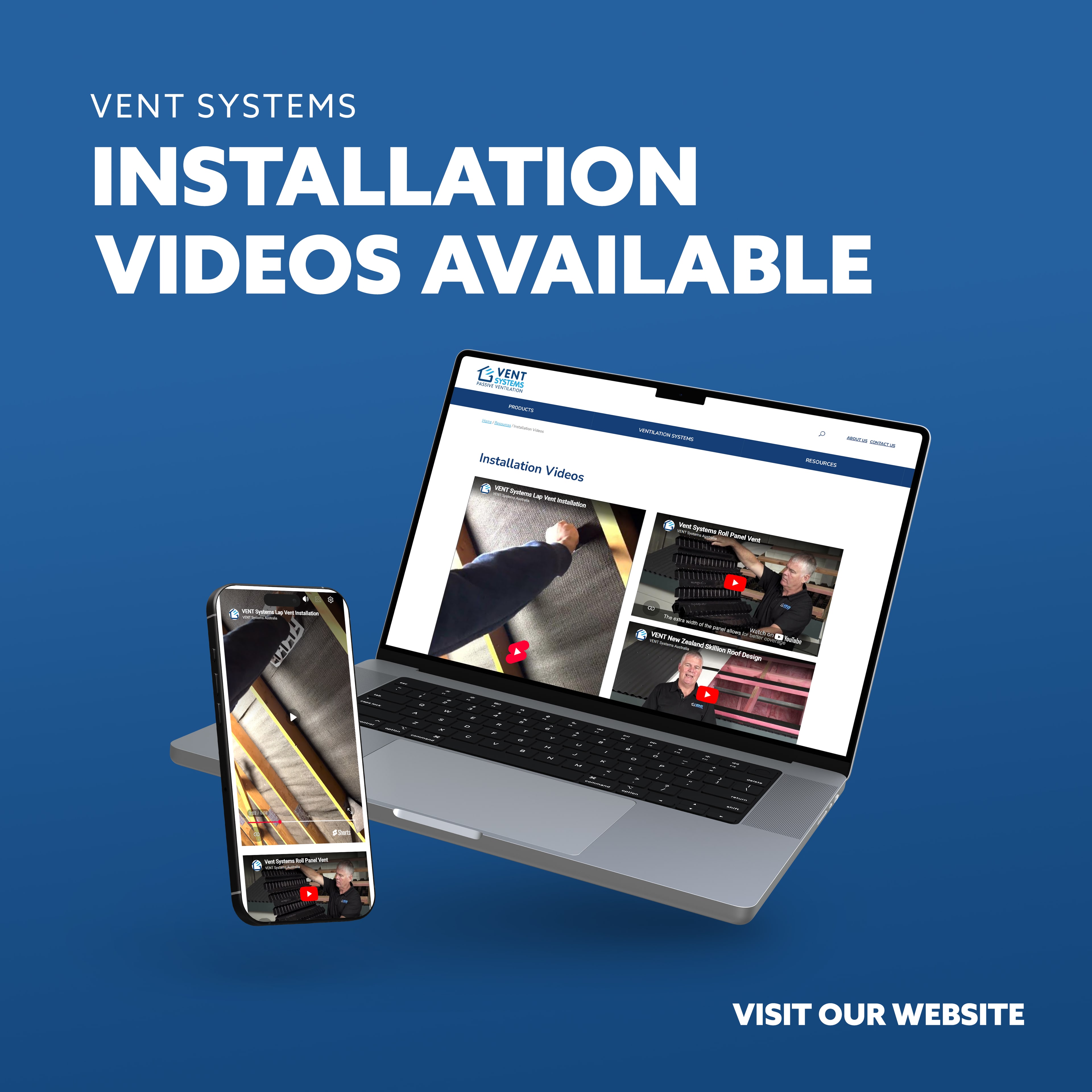 A social post announcing VENT Systems installation videos
